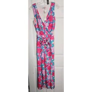 Vineyard Vines 145th Kentucky Derby‎ Run For The Roses Jumpsuit 2 Silk Blend NWT
